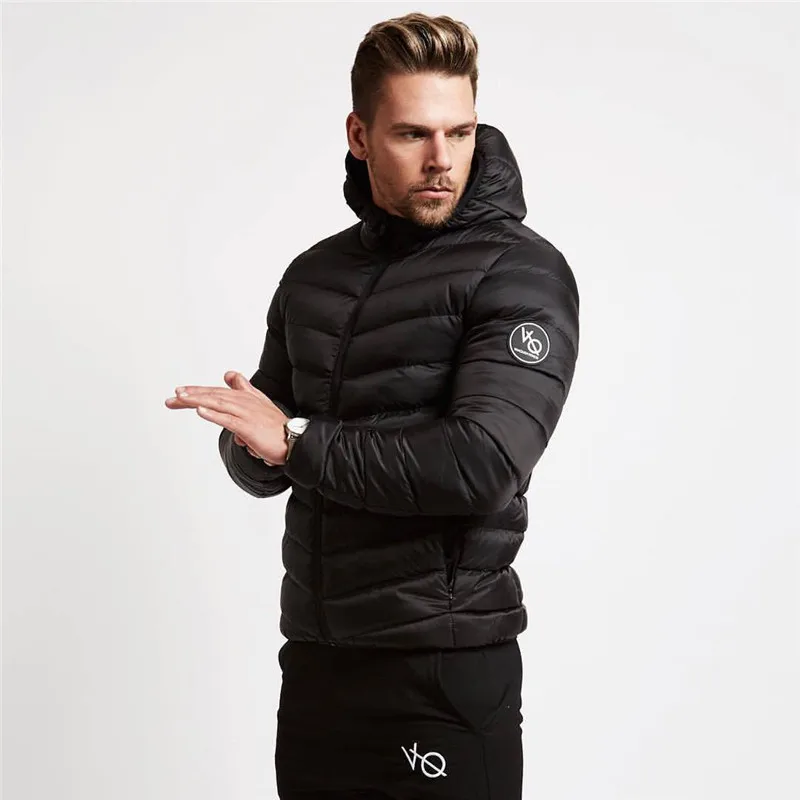 Winter Men's Solid Color Casual Hooded Loose Cotton Jacket Brothers Fitness Muscle Warm Outdoor Jacket coat