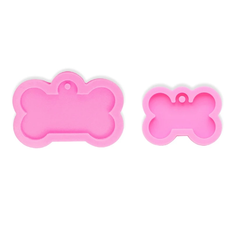 

Shiny Tag Label Dog Bone Keychain Silicone Mold Crafts Crystal Epoxy Resin Mold