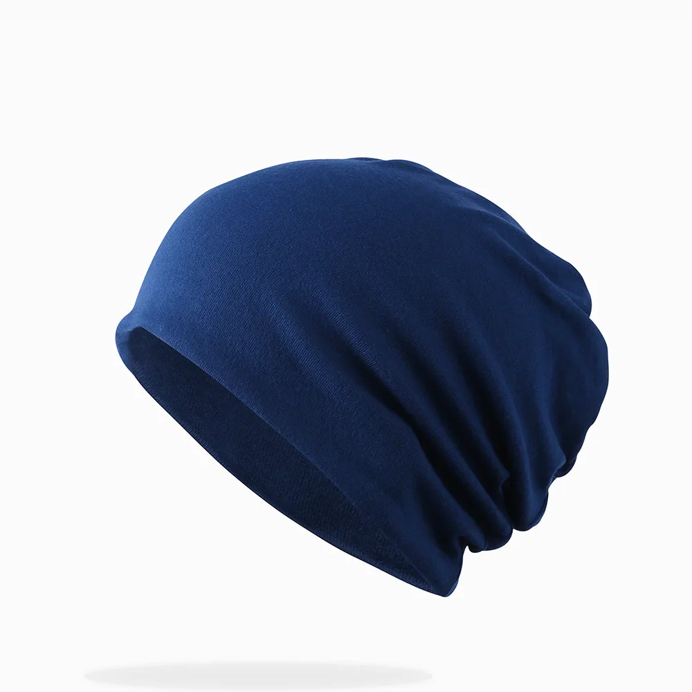 Мужские/женские весенние и осенние вязаные шапки зимние однотонные хеджирующие Спортивная Кепка тонкая ветрозащитная мягкая модная шапка бини - Цвет: Синий