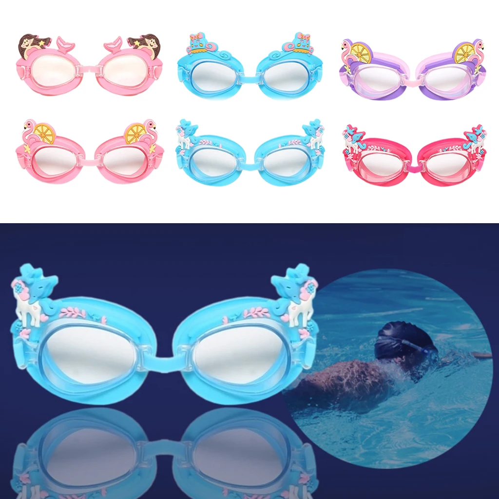 Kids Swimming Goggles Anti-Fog Waterproof Swim Glasses & Silicone Frame for Children - Select Colors