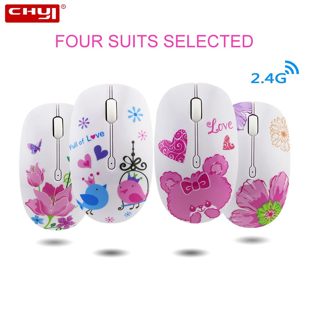 Беспроводная Бесшумная мини компьютерная мышь Милая Беспроводная оптическая Usb Mause Бесшумная ПК Детский подарок 3d мыши с животным рисунком для ноутбука