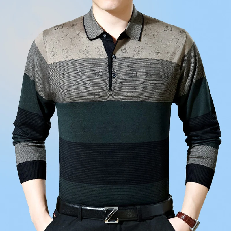 GAAJ мужские поло с длинным рукавом деловые мужские s мужские полосатые рубашки модные брендовые рубашки дизайнерские tenis camisa social повседневные мужские Поло