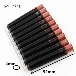 Premium Disposable Fountain Pen Ink Cartridges - Pack of 10 for School and Office Stationery (Brown)