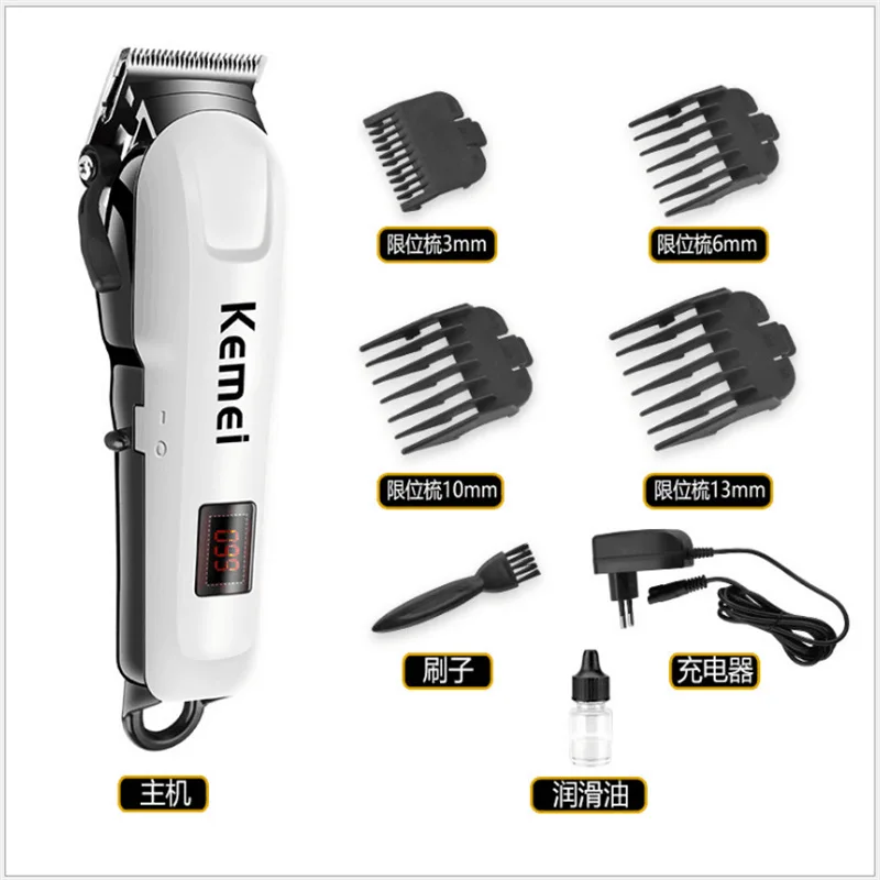 

Kemei Factory Direct KM-809A Electric Hair Clipper Rechargeable Pet Clippers Wholesale LCD Display