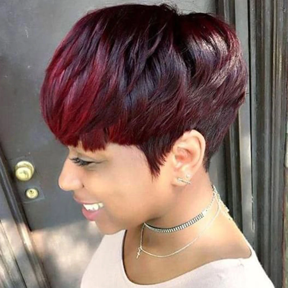 black short straight hair