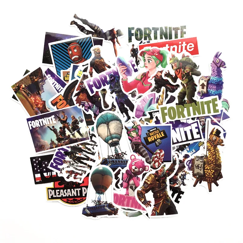 Pegatinas impermeables de dibujos animados Fortnite, para monopatín, Maleta, equipaje, guitarra, portátil, juguete clásico para chico, 12/38/40/50 Uds. Por paquete