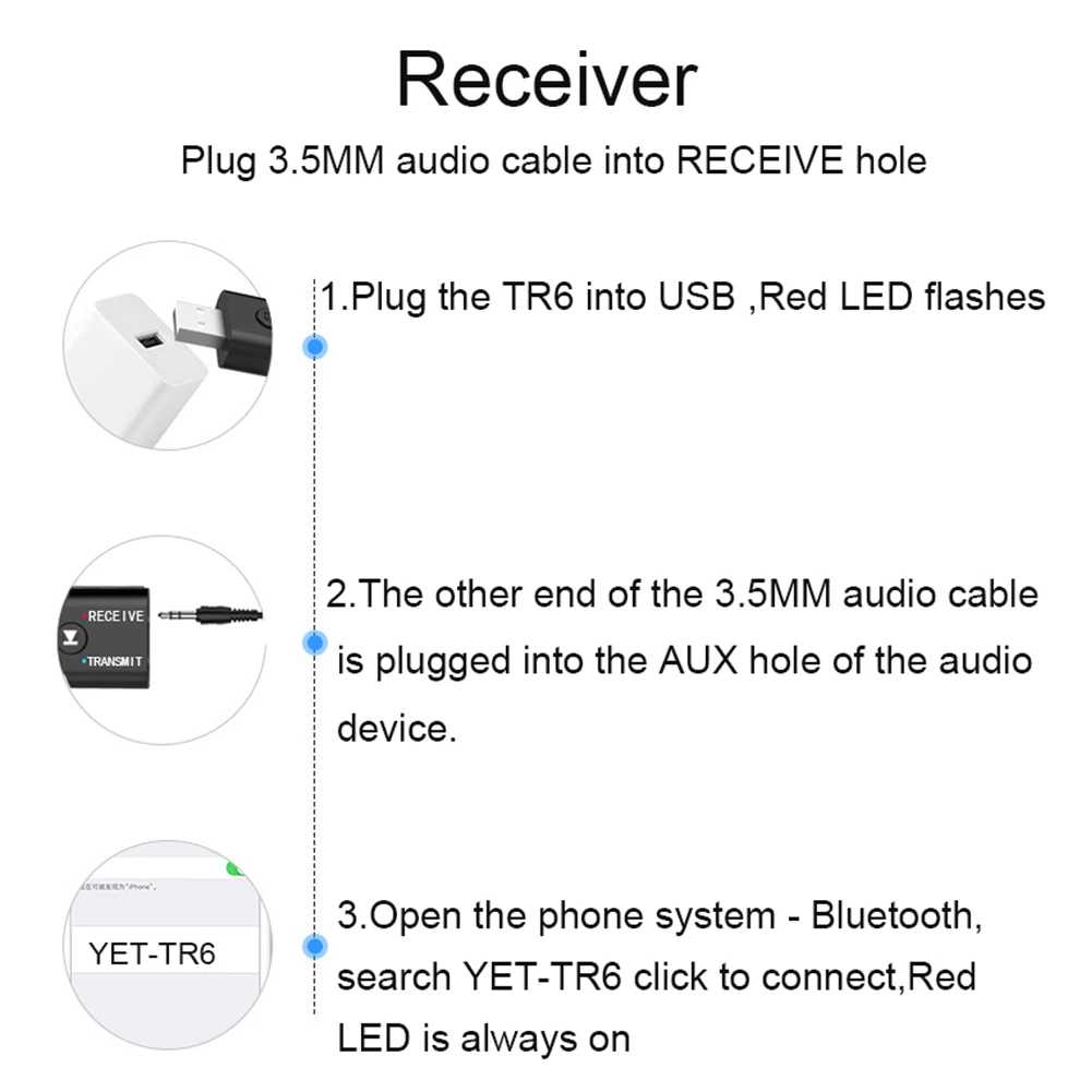 Bluetooth 5,0 адаптер аудио передатчик Bluetooth приемник мини стерео Bluetooth ключ беспроводной адаптер для компьютера ПК ноутбука