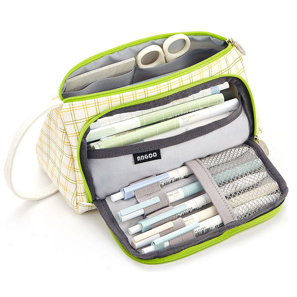 

School Office Multifunctional Portable Colored Makeup Storage Gift Pencil Bag Big Capacity Holder Pouch Student Canvas