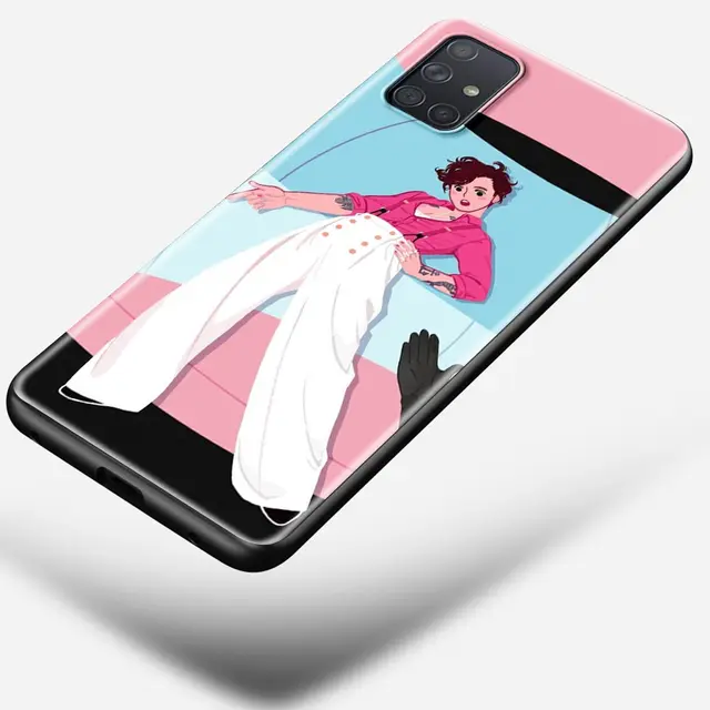 Phone Case for Samsung Galaxy A51 A71 5G A50 A70 A11 A21s A31 A41 A42 A91 A01 TPU Soft Black Cover Harry style art B06