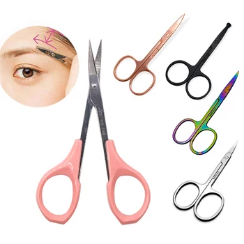 

Stainless Steel Eyebrow Trimmer Hair Scissors Shaving Eye Brow Lashes Scissor Nose Hair Removal Manicure Makeup Cutter Tools