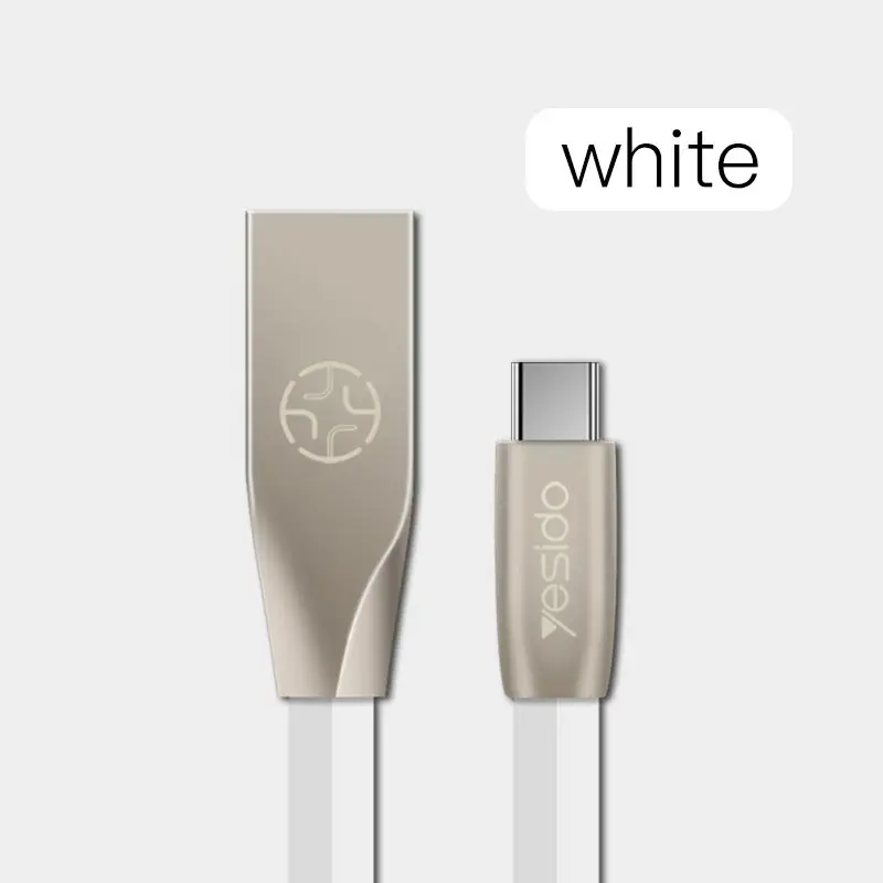 Yesido usb type-C кабель для быстрой зарядки 2.4A для huawei mate 30 samsung S10 S9 S8 1,2 M type-C кабель для Xiaomi mi 8 A2 Red mi Note 7 - Цвет: Белый