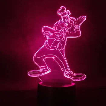 

3D Lamp Mickey Mouse and Donald Duck Goofy Dog Cute Prize for Children for Living Room Decoration Hologram Led Night Light Lamp