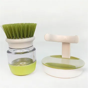 

Plastic Cleaning Brushes Portable With Liquid Washing Soap Soft Brush Utensils Pot Dish Brush Kitchen Cleaning Tool Accessories
