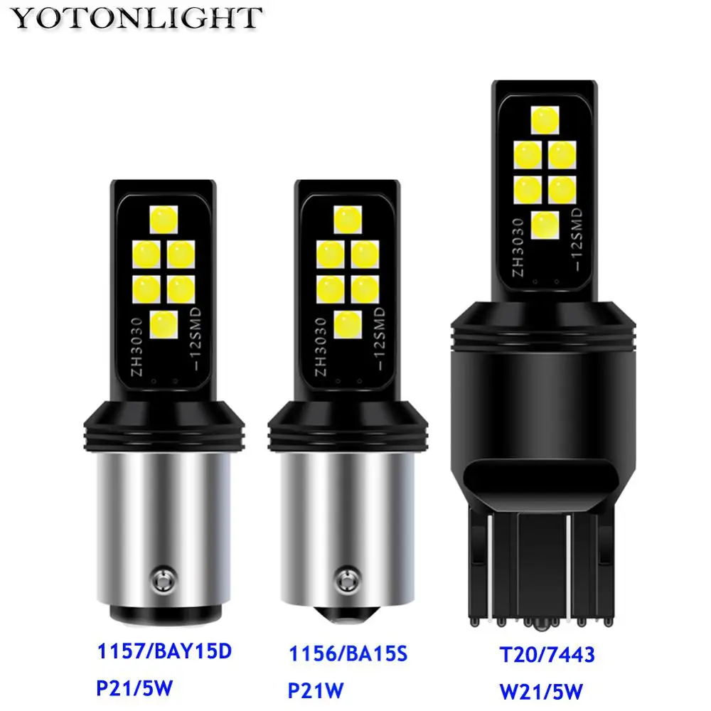 Светодиодная лампа 2 шт. 12 светодиодов 3030 SMD 1157 Ba15s Ba15d P21w T20 1156 W21/W Led H7