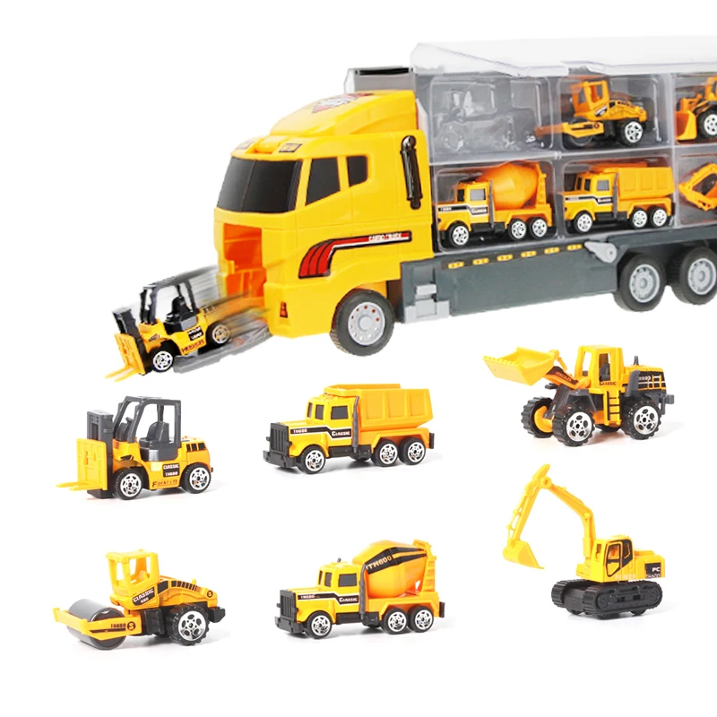 4 Types Big Truck 6PCS/Set Mini Diecast Car Construction Vehicles Toy Alloy Engineering Classic for Gift Children Boys | Игрушки и хобби