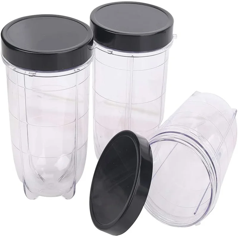 3 Pack 16oz Blender Cups With Lids Compatible With Magic Bullet Replacement Parts for 250w MB1001 Juicer Mixer juicer replacement parts blender cup