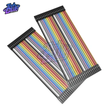 

2 PCS 20CM 40PIN Rainbow Cable Dupont Line Male Female Head Bridle Jumper Wire Connecting line Cable Breadboard PCB DIY KIT