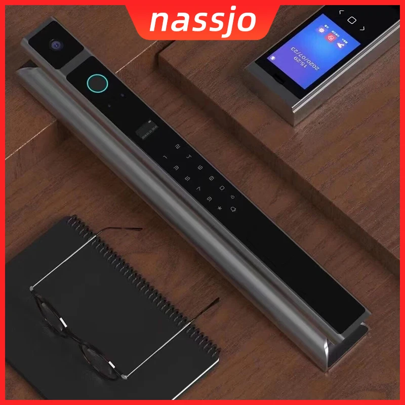 US $321.00 Nassjo Smart Digital Door Lock Fingerprint Lock Face Recognition Lock Intelligent For Home Safe Password APP Remote Control