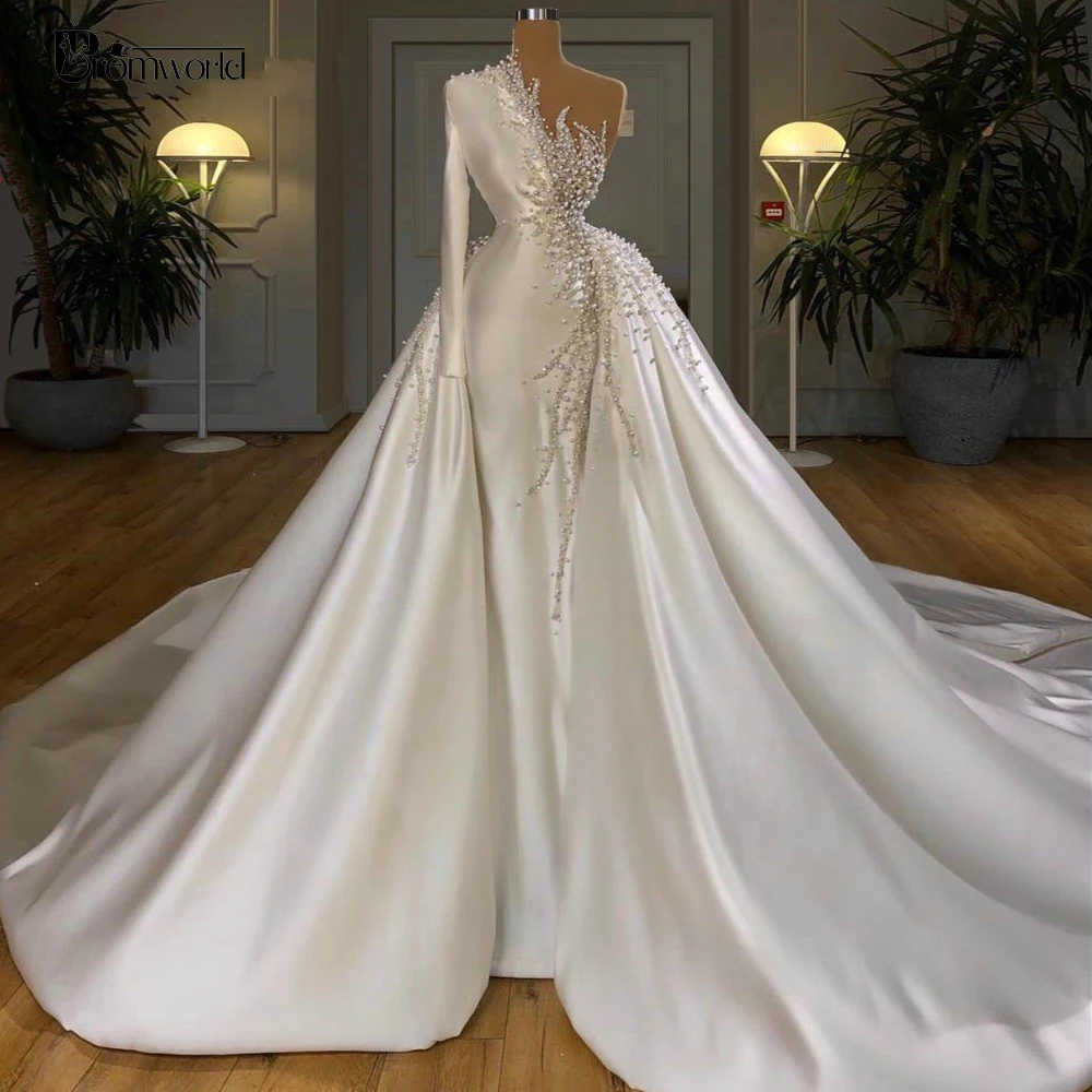 Novia Luxury Heavy Pearls Bridal Gowns 