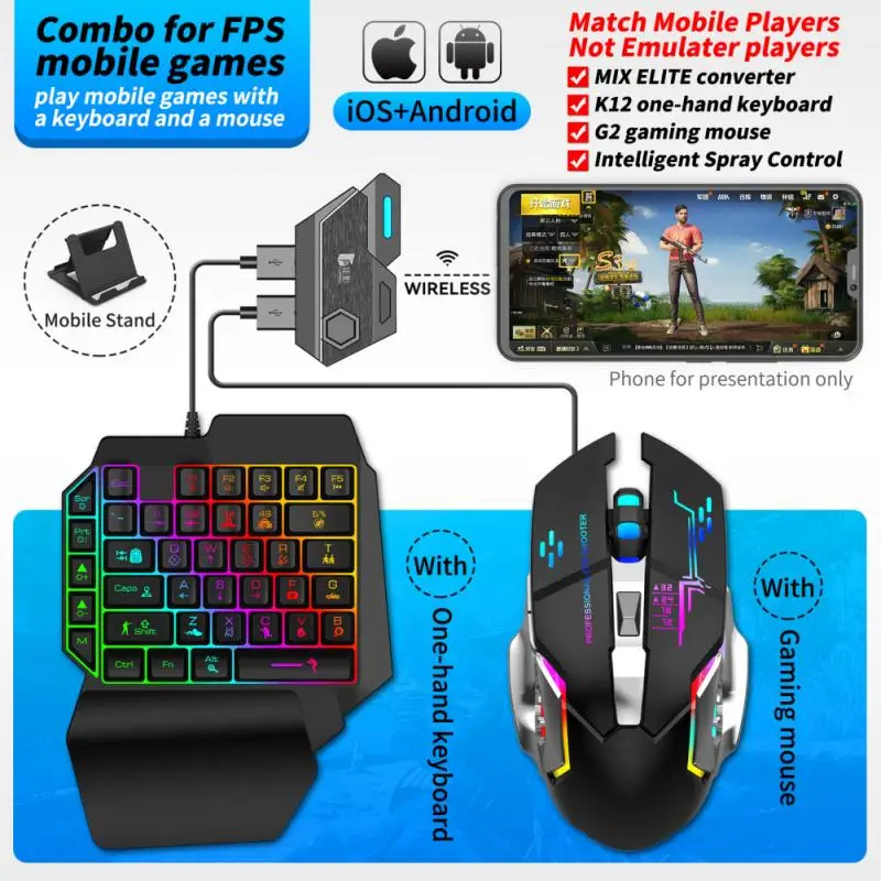 Professional Game Accessories  Gamwing Mix SE/Elite Mouse & Keyboard Converter Faster Reaction For Android iOS Mobile PUBG Games 