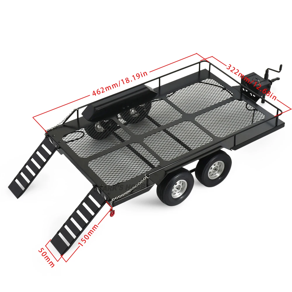 Metall Dual Achse Skala Anhänger Kit für 1/10 RC Crawler Lkw Axial SCX10  TRX4 TRX6 Redcat GEN8 RGT 86100 SMT tamiya CC01