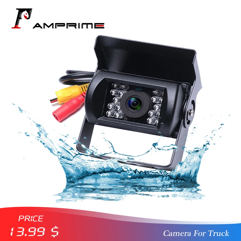 AMPrime Bus& Truck Backup Camera Waterproof 18 IR LED Car Rear Vehicle Camera 12V Reversing Parking Rearview Cam Night Vision