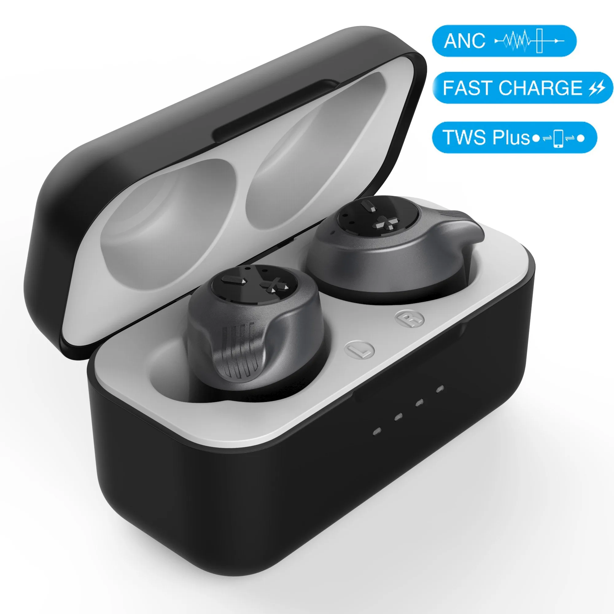 Беспроводные наушники ANC True Bluetooth 5,0 с функцией шумоподавления, беспроводные наушники TWS TYPE-C с быстрым зарядным устройством