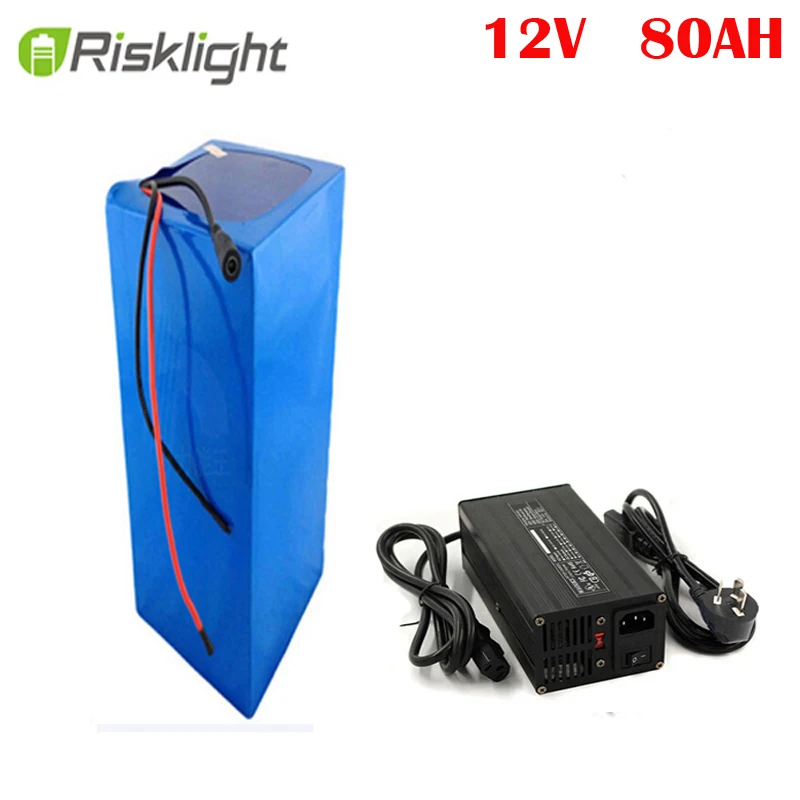 rechargeable Wholesale 12V 80Ah lithium li ion battery for solar power system and golf cart with 10A charger | Спорт и развлечения