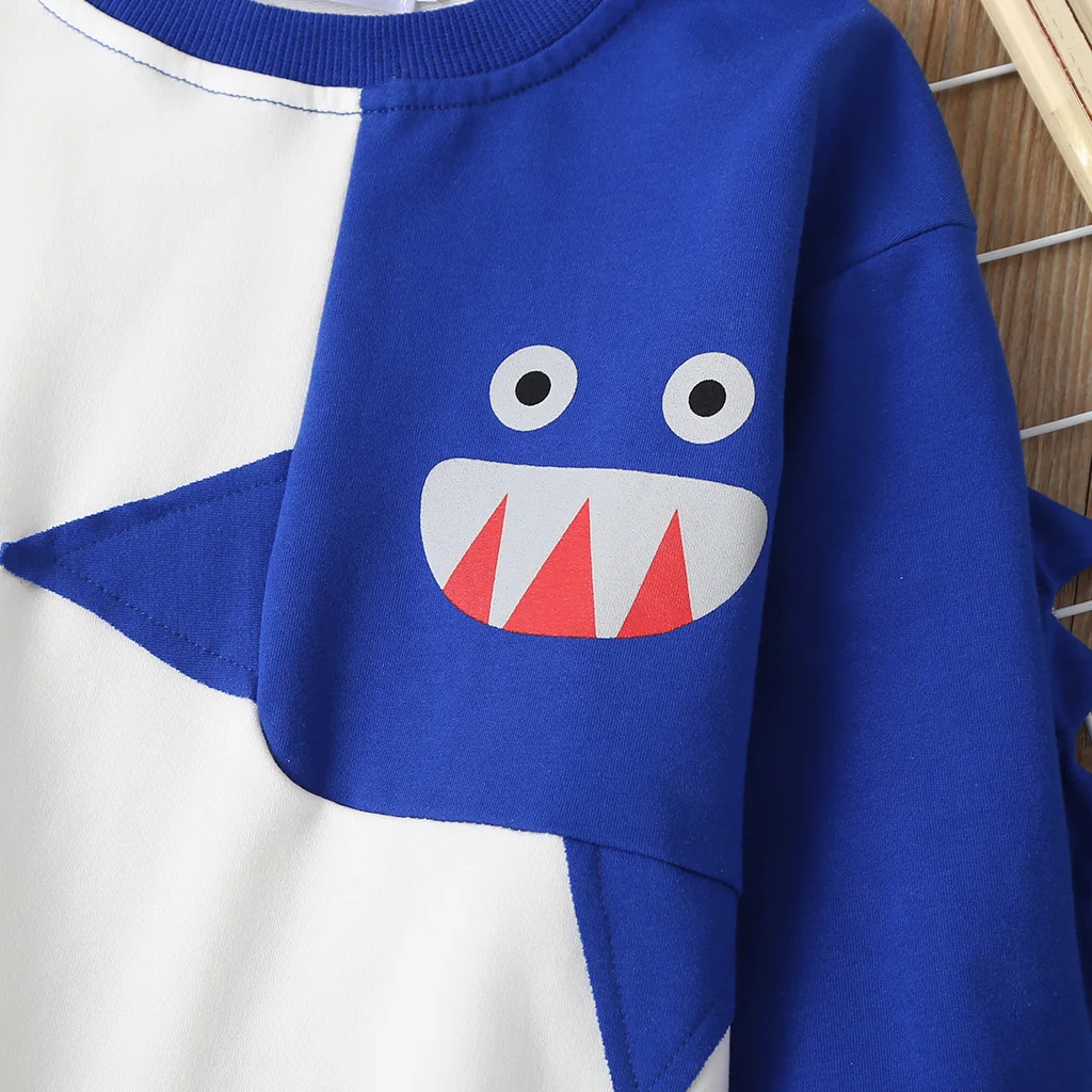 Children's autumn suit Baby boy long sleeve cartoon fashion 2 piece set new children's jeans suit Selling