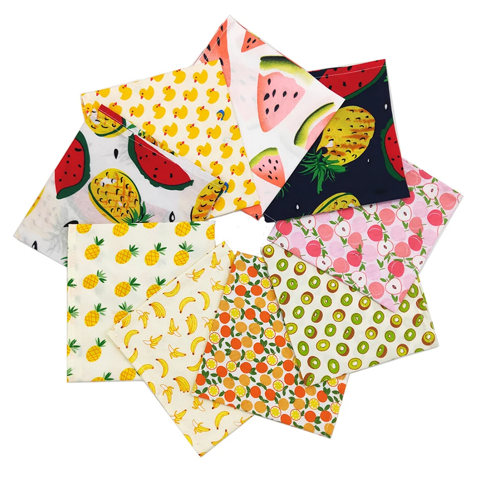 Dog Bandanas Customizable Puppy Cat Dog Bandana/Bibs Large Dog Scarf Cotton Fruit Dog Accessories  for Summer Pet Supplies