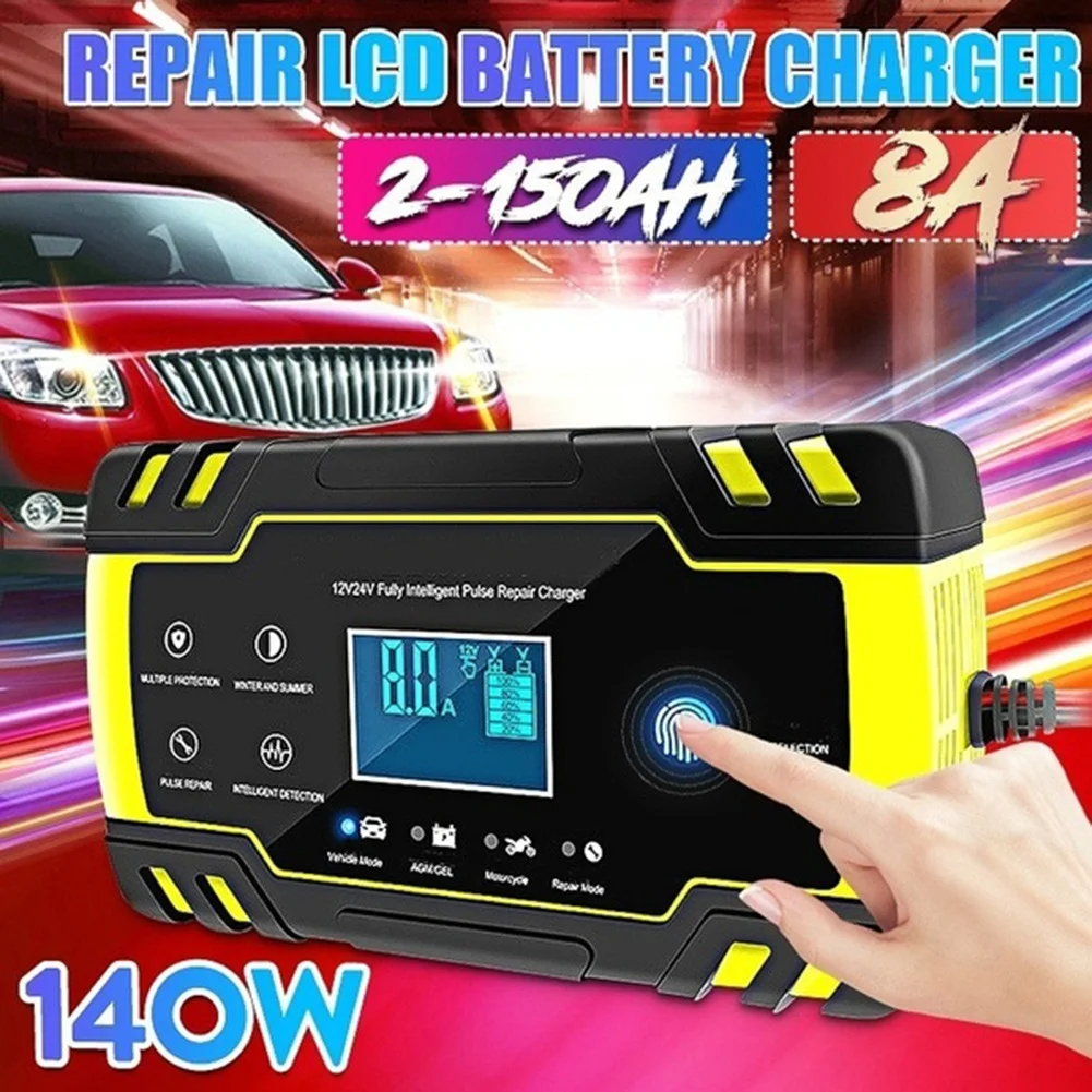 Автомобиль батареи 12V/8A 24V/4A 140W 7-этап Touch Экран импульсный ремонт ЖК-дисплей