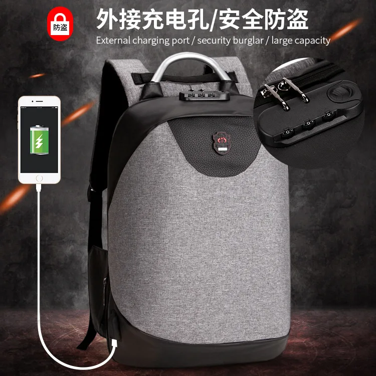 

Foreign Trade Multi-functional Anti-Theft Computer Backpack USB Bag for Charging Outdoor Korean-style Backpack Male STUDENT'S Sc