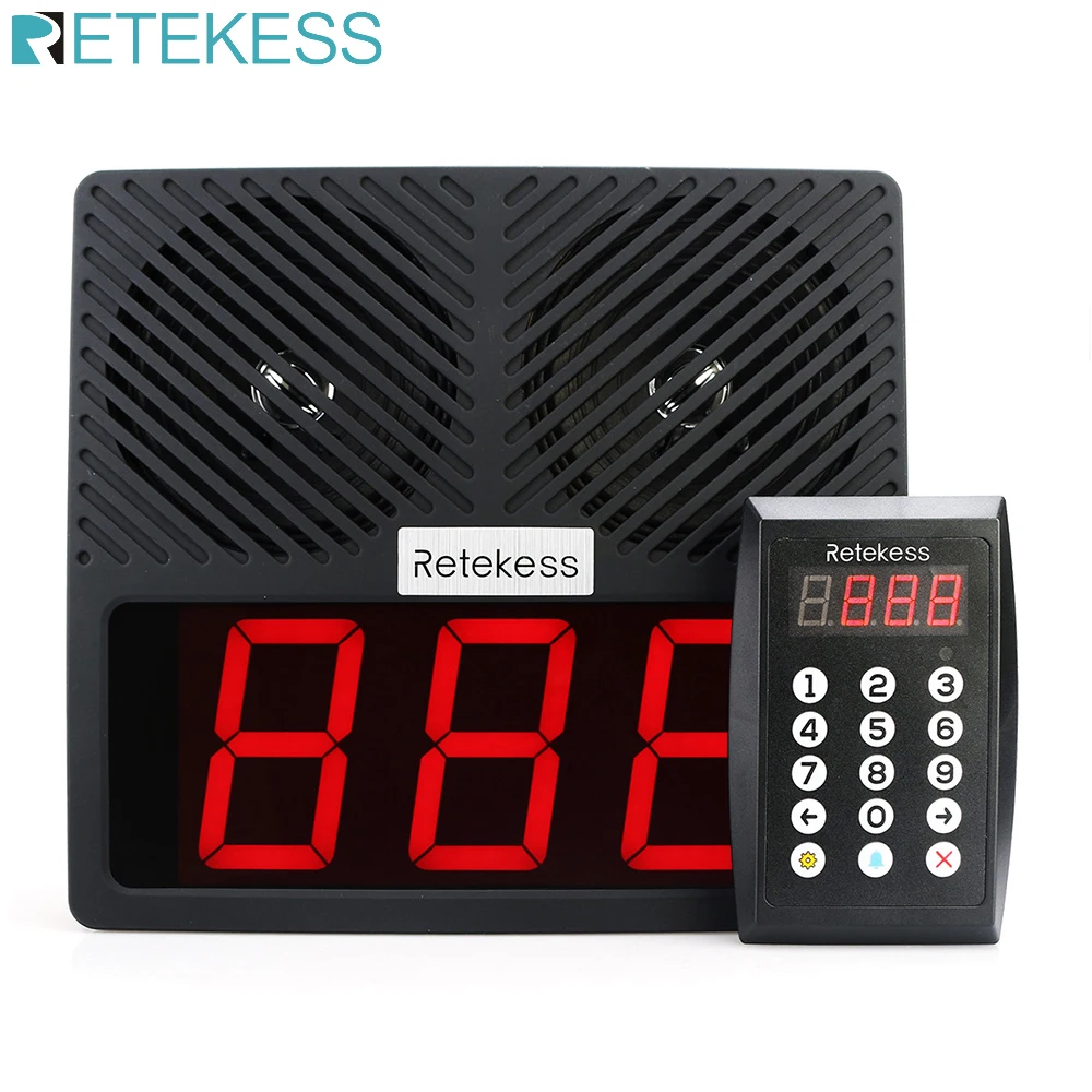 

Retekess TD101 Intelligent Restaurant Calling System Voice Reporting Pager Waiter Calling System for Restaurant Bank Cafe