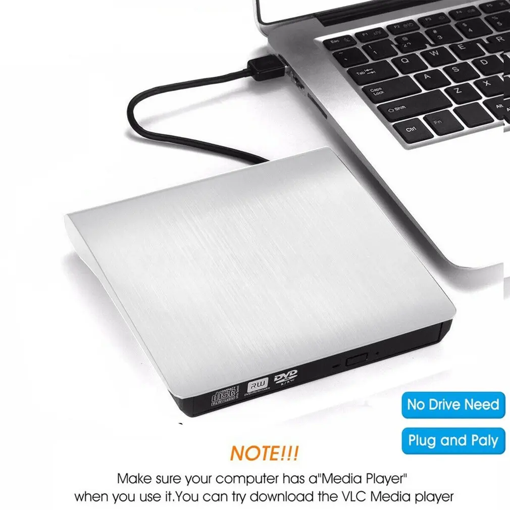 USB 3,0 тонкий внешний DVD RW CD Писатель Привод горелка читатель игрока оптических дисков для портативных ПК