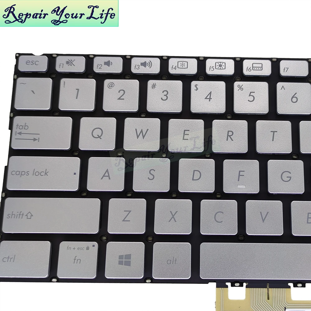 Teclados de Substituição para Asus Vivobook S14 S432 S432fa S432fl Prata dos Eua sem Luz de Fundo 0knb0 212gus00 - Imagem 2