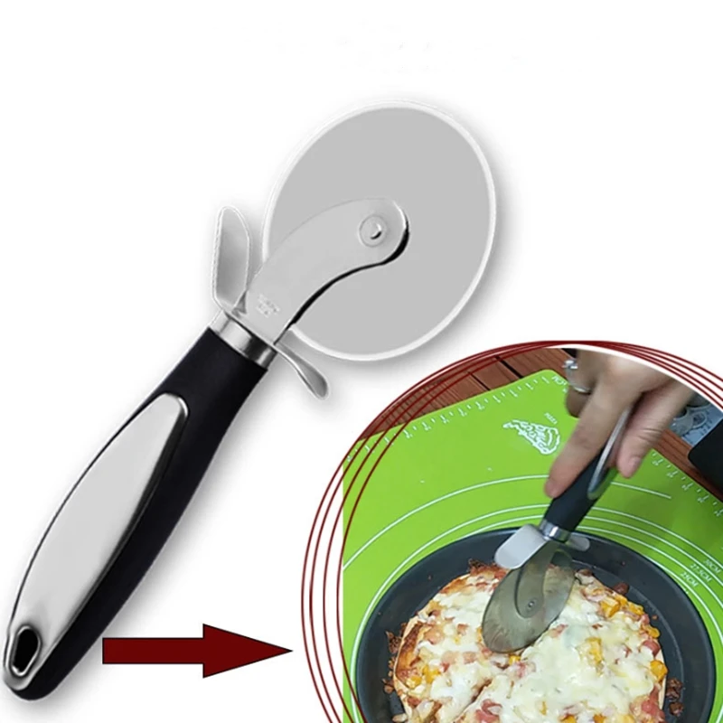 Pizza Cutter Stainless Steel Pizza Knife Cake Bread Pies Round Knife Pastry Pasta Dough Kitchen Baking Tools