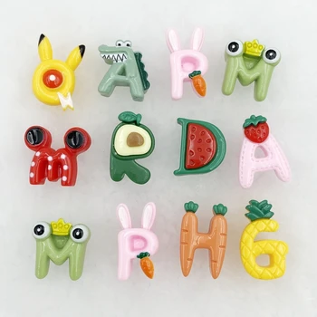 

10Pcs Hot sale resin Mixed animal and fruit letters Flatback Cabochon Scrapbook Kawaii DIY Embellishments Accessories D20