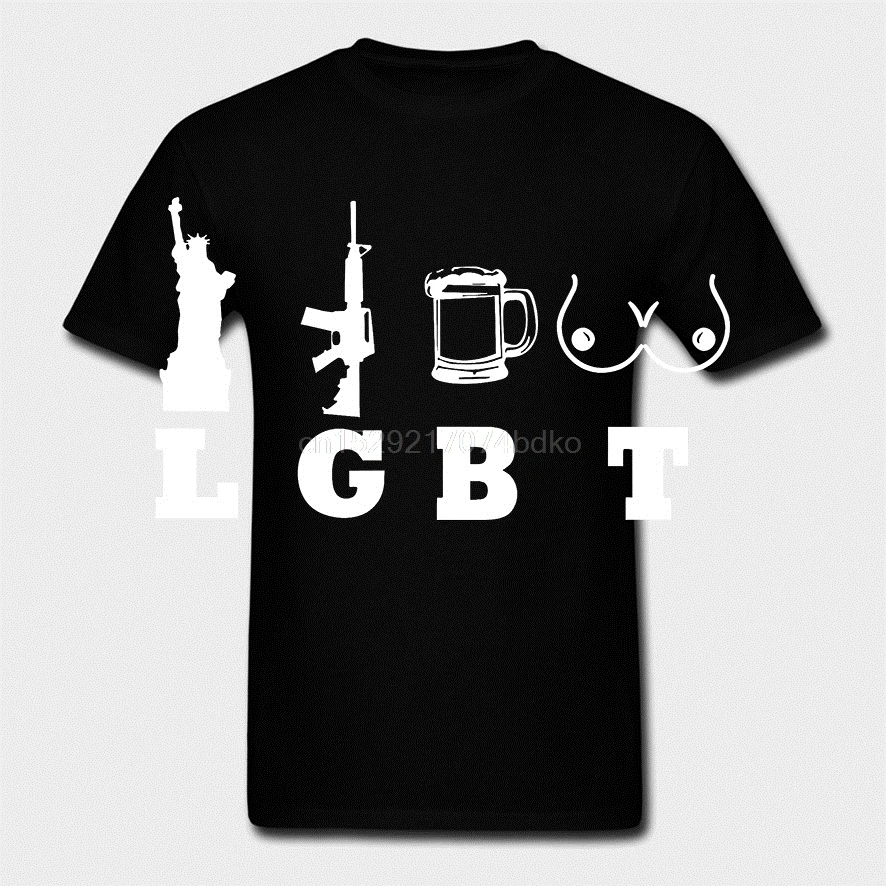 Short Sleeve for Men Clothing Summer LGBT Liberty Guns Beer Tits T Shirt Tee AR15 M16 1911 M9 M14 2nd |