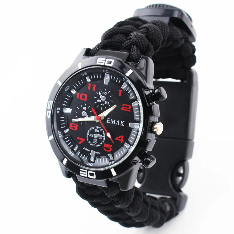 

Seven Core Umbrella Rope Weaving Watch Band Multi-functional Watch Outdoor Travel Seven Core Umbrella Rope Distress Self-Help Wa
