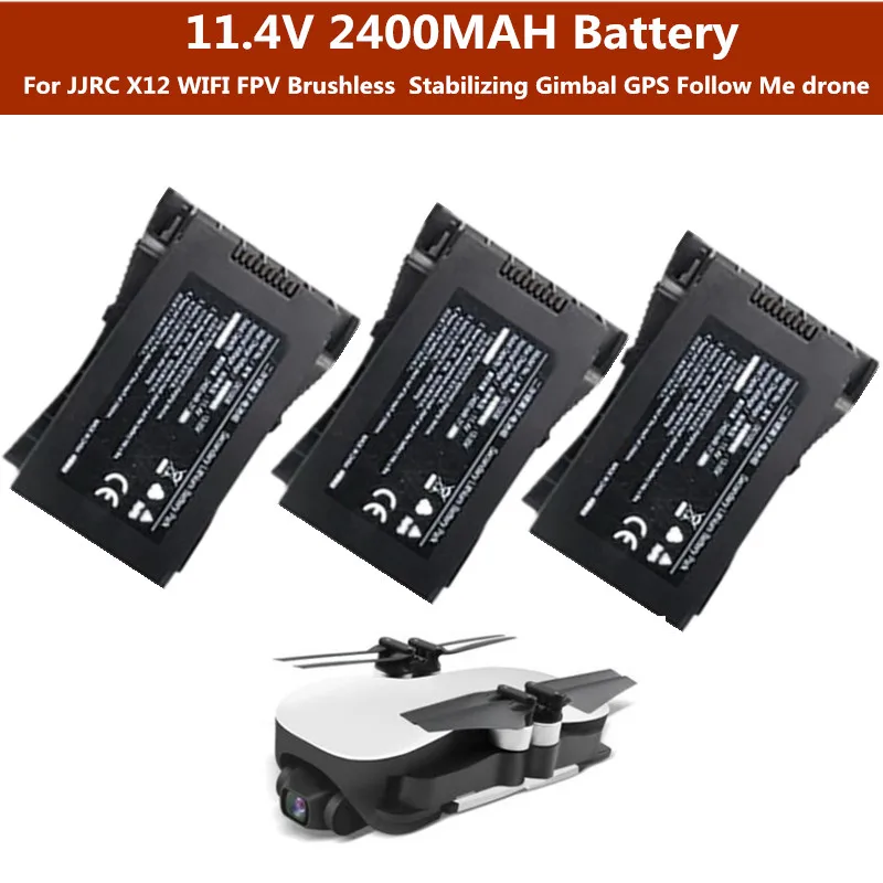 

JJRC X7 Brushless 3Axis Stabilizing Gimbal GPS Follow Me RC Drone Spare Parts Battery 1PCS 2PCS 3PCS 11.4V 2400MAH Battery