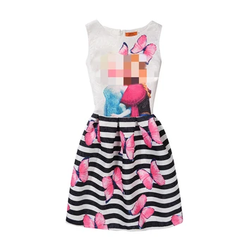 

Elsa Anna Dress Girls Clothing Summer Butterfly Print Kids Dresses For Girls Teenagers Party birthday Elsa Girl Princess Dress