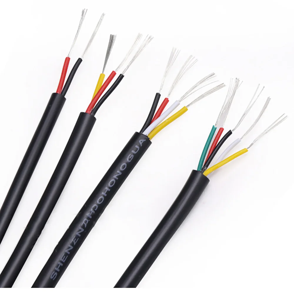 Экранированный провод 20AWG UL2464 многожильный черный и белый шнур питания с 2 ядрами