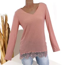 Женский свитер, Повседневный Кардиган с v-образным вырезом для женщин, Свитера с длинным рукавом, милый кружевной кардиган, mujer gilet femme manche longue L826