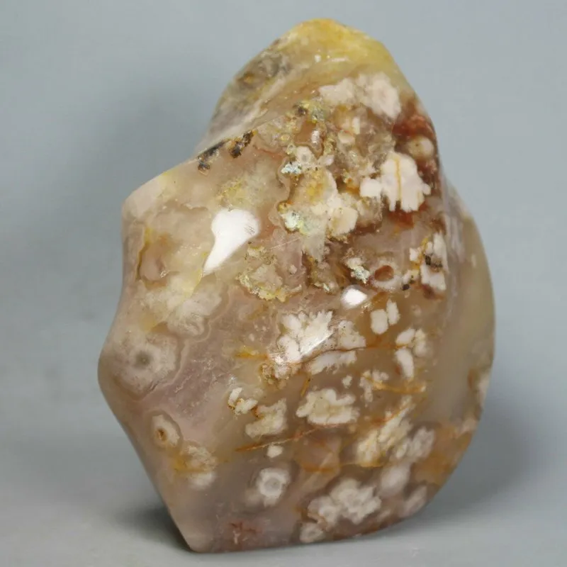 

Natural Cherry blossom agate torch polished minerals stones and crystals healing fine decoration