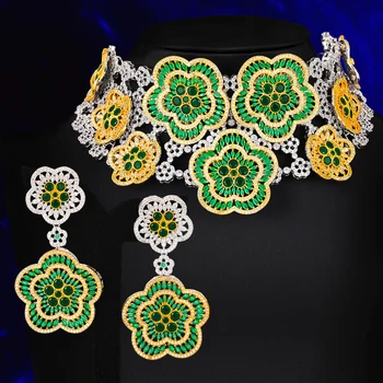 

GODKI OSCAR Jewelry Set Flowers Wedding Jewelry Set Making Jewelry Sets For Women Statement Necklace Earrings Accessories