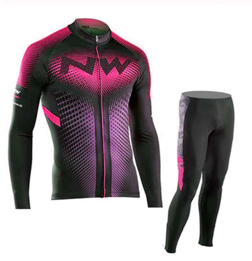 NW Велоспорт Джерси набор с длинным рукавом MTB велосипед одежда Одежда Майо Ropa Ciclismo Гонки на велосипедах велосипедные костюмы весна и осень N6 - Цвет: 18