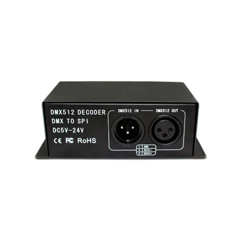 Светодиодный DMX512 симфония декодер DC5-24V Волшебная цветная(RGB) DMX512 контроллер DMX к SPI пикселей драйвер для Светодиодные ленты 6803 2811 2812 1903 2801