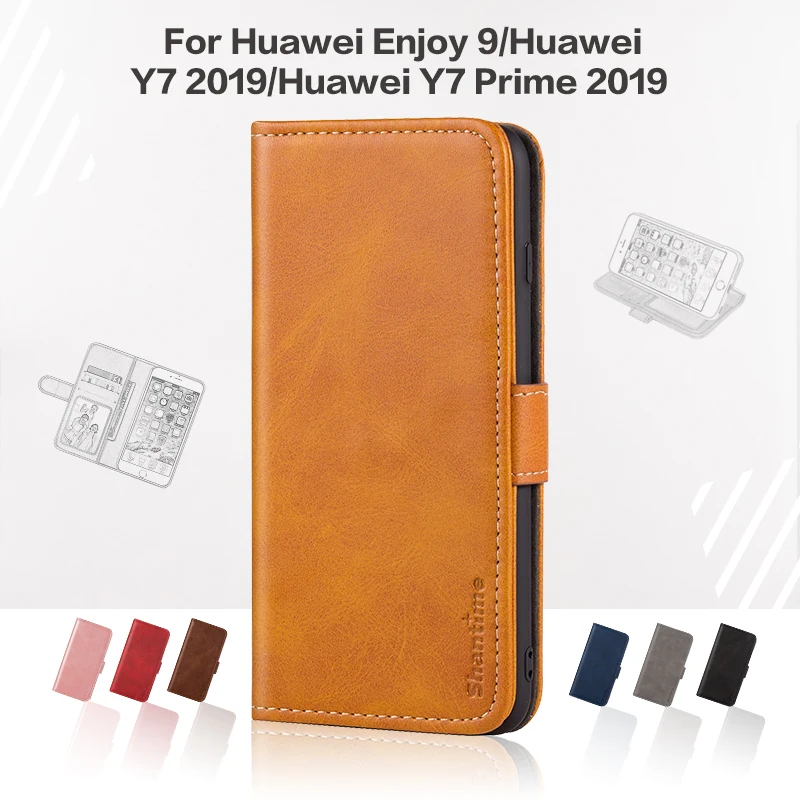 Откидная крышка для huawei Enjoy 9 бизнес Чехол кожаный роскошный с магнитом кошелек чехол для huawei Y7 Y7 Prime чехол для телефона
