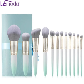 

Lemoda Makeup Brushes Set 12pcs Green Professional Cosmetics Tools Brushes Kit for Face Eye Shadow