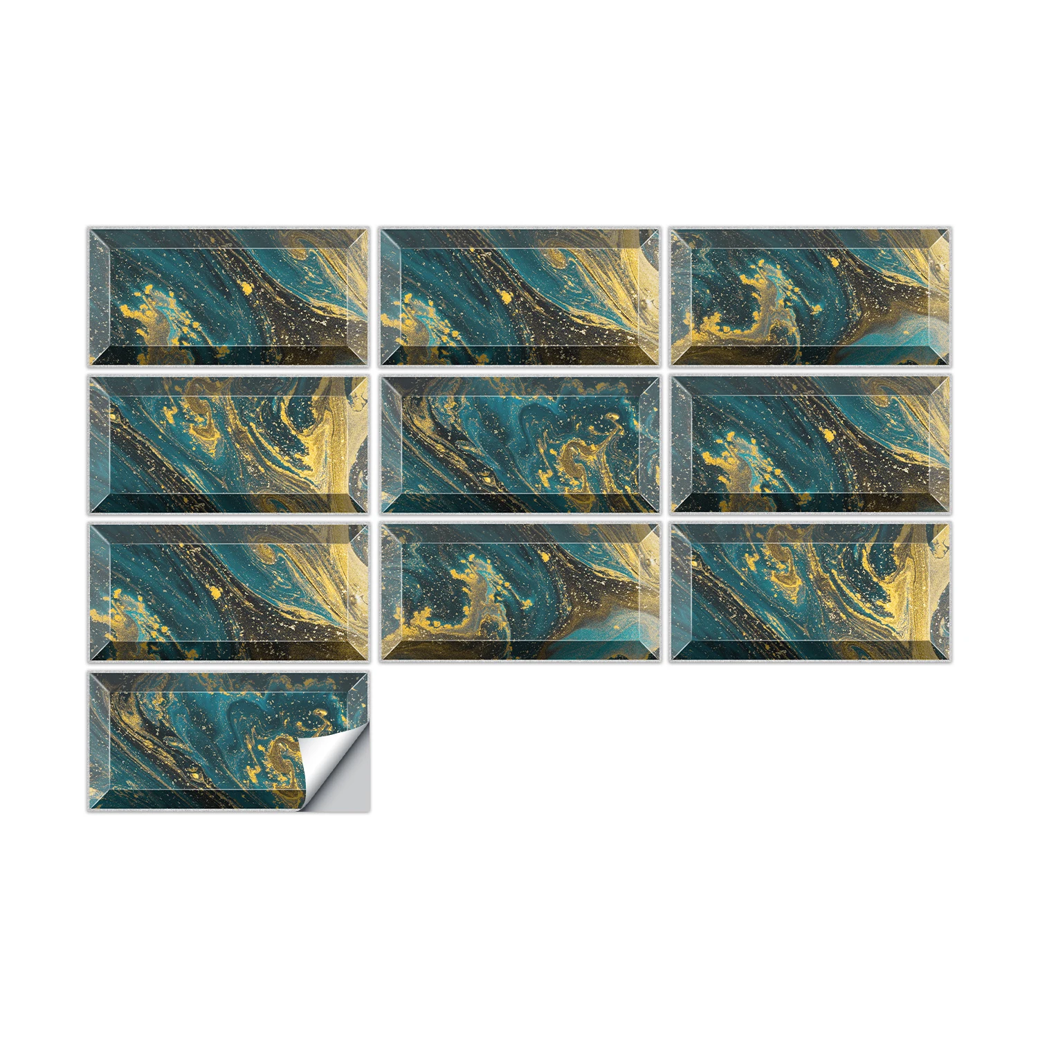 Adesivi Decorativi Per Piastrelle 10x10 Cm Per Bagno E Cucina, 20 Pezzi, Effetto Mattone 3D Effetto Pietra Impermeabili Autoadesivi 85165261